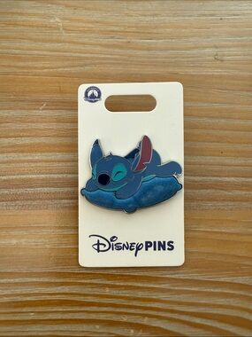 Disney Blue Stitch Pin on Teal Pillow